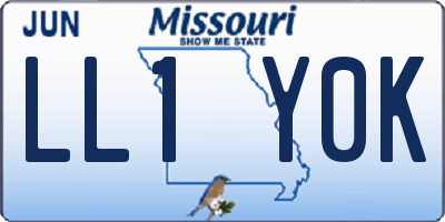 MO license plate LL1Y0K