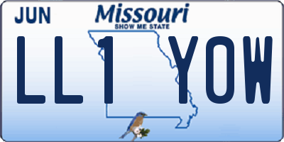 MO license plate LL1Y0W