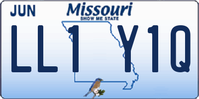 MO license plate LL1Y1Q