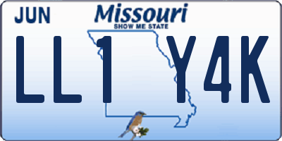 MO license plate LL1Y4K