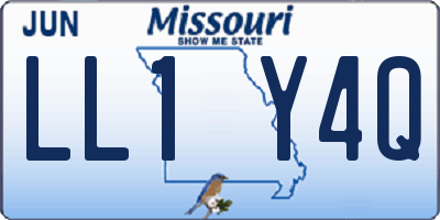 MO license plate LL1Y4Q