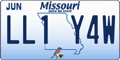 MO license plate LL1Y4W