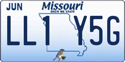 MO license plate LL1Y5G