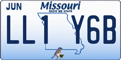 MO license plate LL1Y6B