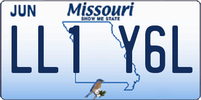 MO license plate LL1Y6L