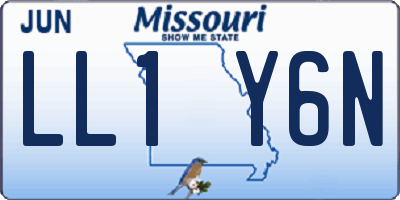 MO license plate LL1Y6N