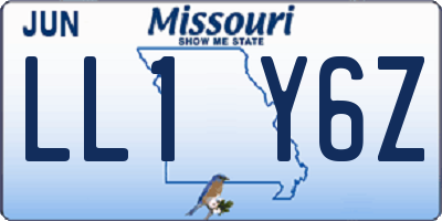 MO license plate LL1Y6Z