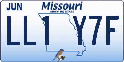 MO license plate LL1Y7F
