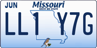 MO license plate LL1Y7G