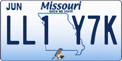 MO license plate LL1Y7K