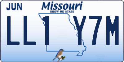 MO license plate LL1Y7M