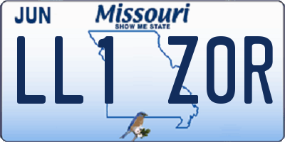 MO license plate LL1Z0R