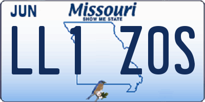 MO license plate LL1Z0S