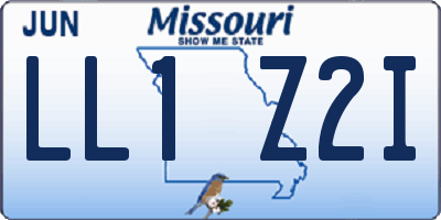 MO license plate LL1Z2I