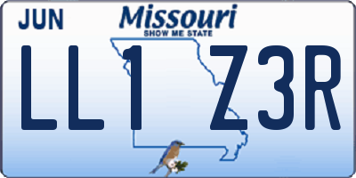 MO license plate LL1Z3R