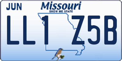 MO license plate LL1Z5B