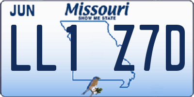 MO license plate LL1Z7D