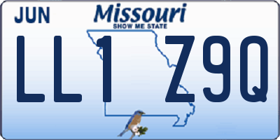 MO license plate LL1Z9Q