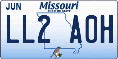 MO license plate LL2A0H