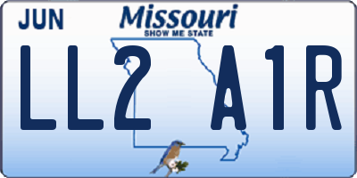 MO license plate LL2A1R