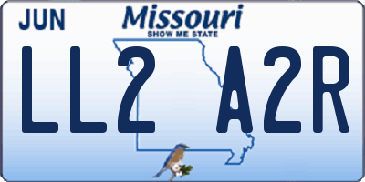 MO license plate LL2A2R