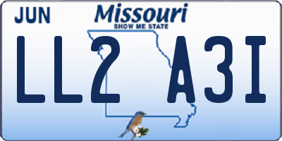 MO license plate LL2A3I
