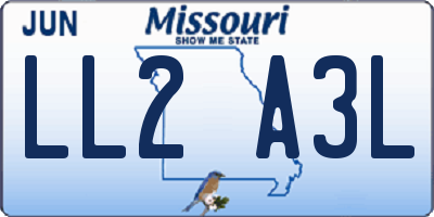 MO license plate LL2A3L