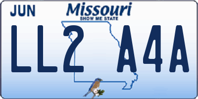 MO license plate LL2A4A