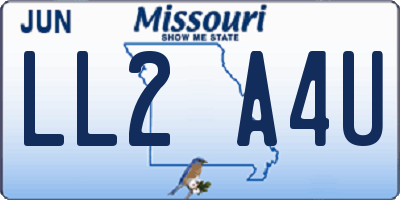 MO license plate LL2A4U