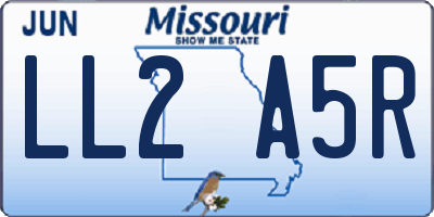 MO license plate LL2A5R