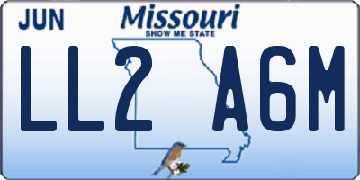 MO license plate LL2A6M