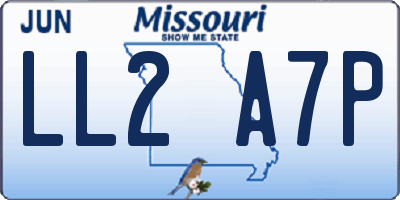 MO license plate LL2A7P