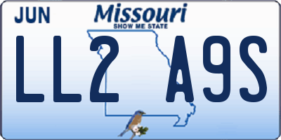 MO license plate LL2A9S
