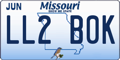 MO license plate LL2B0K