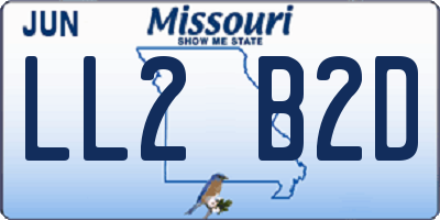 MO license plate LL2B2D