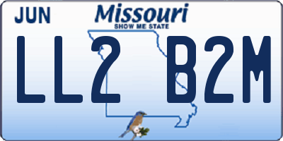 MO license plate LL2B2M