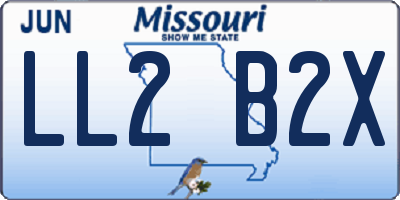 MO license plate LL2B2X