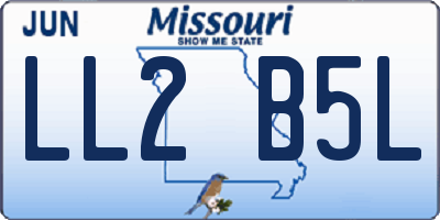 MO license plate LL2B5L
