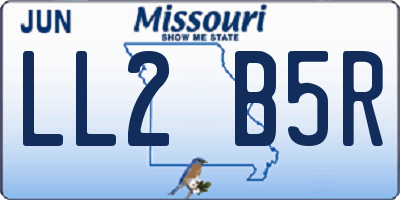 MO license plate LL2B5R