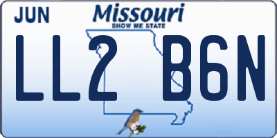 MO license plate LL2B6N