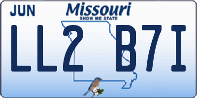 MO license plate LL2B7I