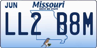 MO license plate LL2B8M