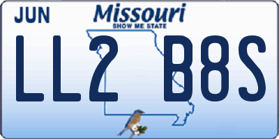 MO license plate LL2B8S