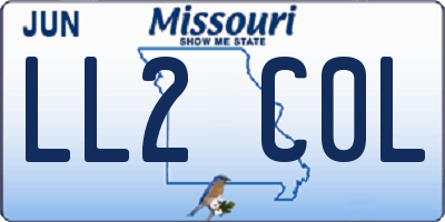 MO license plate LL2C0L