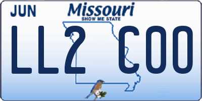 MO license plate LL2C0O