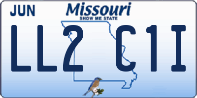 MO license plate LL2C1I