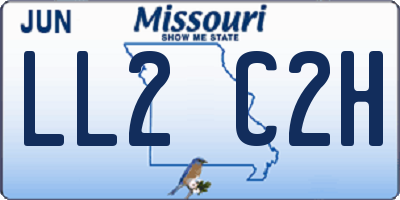MO license plate LL2C2H