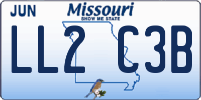MO license plate LL2C3B