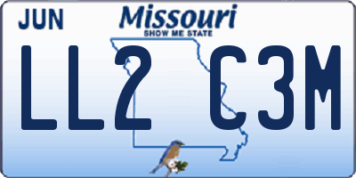 MO license plate LL2C3M