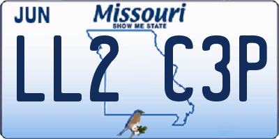 MO license plate LL2C3P
